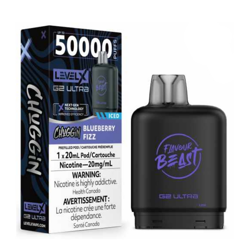 Level X Flavour Beast G2 Ultra - Chuggin' Blueberry Sparkle Iced 20mg