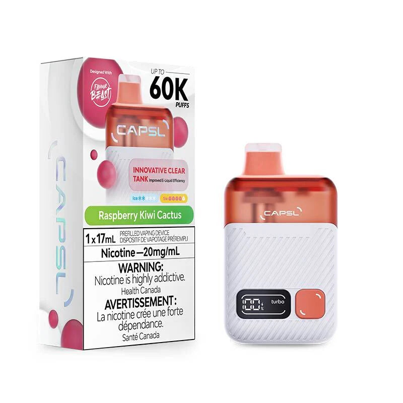 CAPSL 60K Disposable - Raspberry Kiwi Cactus Ice 20mg