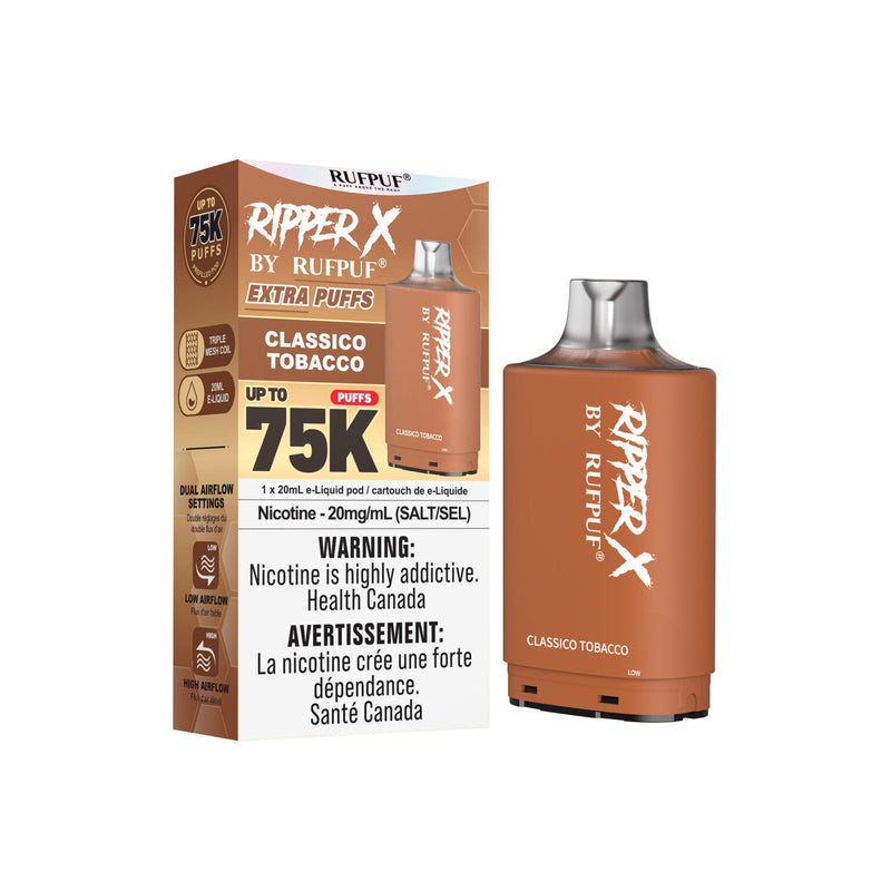 RIPPER X by RUFPUF 75K Pod - Classic Tobacco 20mg