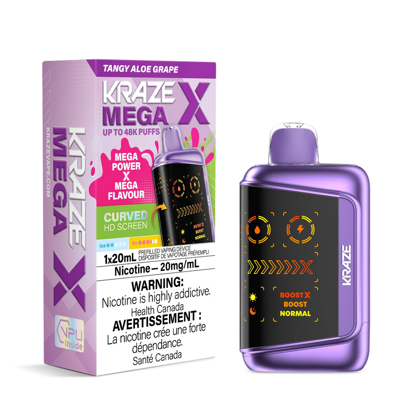 Kraze Mega X Disposable - Tangy Aloe Grape 20mg