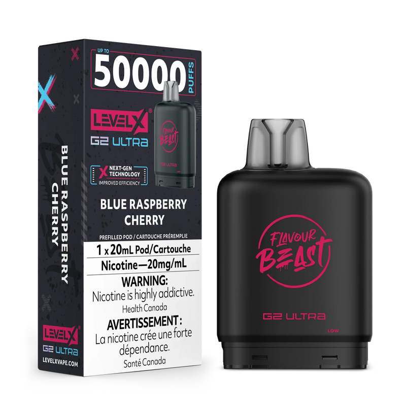 Prev All Raspberry Flavour Level X Flavour Beast G2 Ultra - Blue Raspberry Cherry 20mg — Fat Panda ...