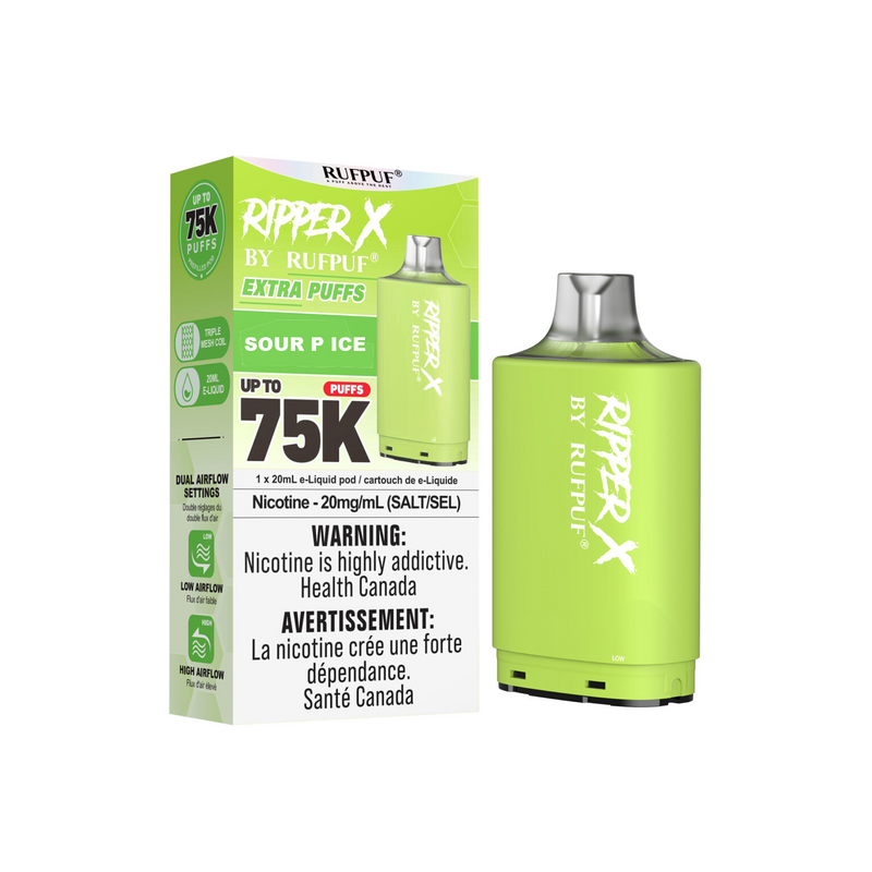 RIPPER X by RUFPUF 75K Pod - Sour P Ice 20mg