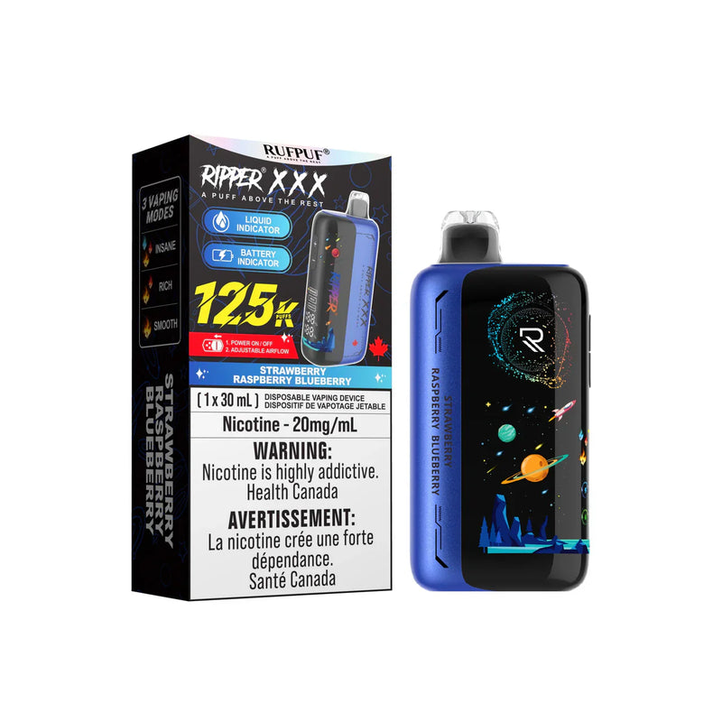Ripper XXX 125K Disposable - Strawberry Raspberry Blueberry 20mg