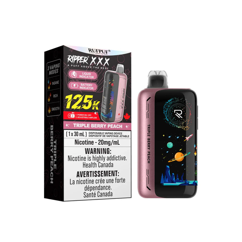 Ripper XXX 125K Disposable - Triple Berry Peach 20mg