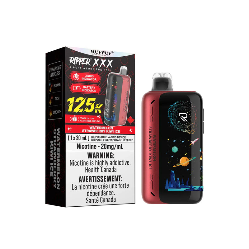 Ripper XXX 125K Disposable - Watermelon Strawberry Kiwi Ice 20mg