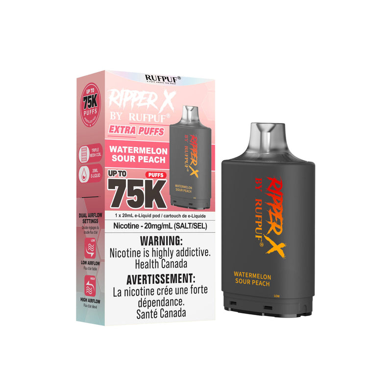 RIPPER X by RUFPUF 75K Pod - Watermelon Sour Peach 20mg