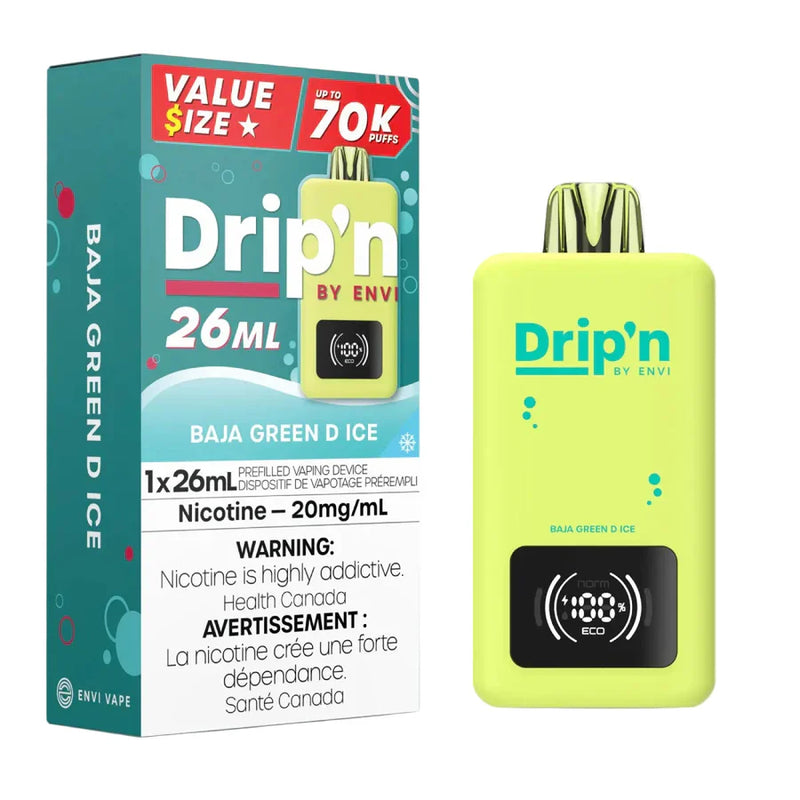Drip'n by ENVI 70K Disposable - Baja Green D Ice 20mg