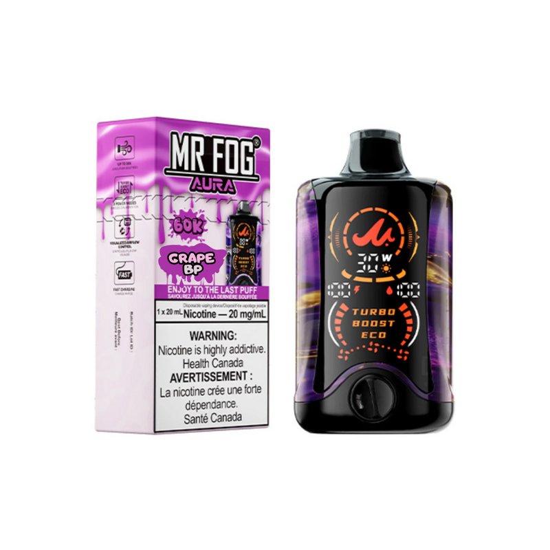 Mr. Fog Aura 60K Disposable - Grape BP 20mg